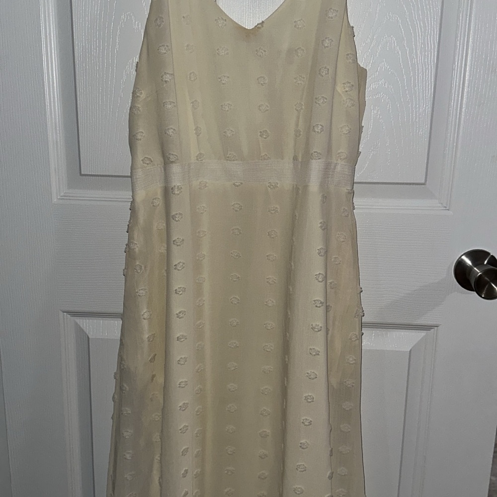 Elegant Cream Sleeveless Dress